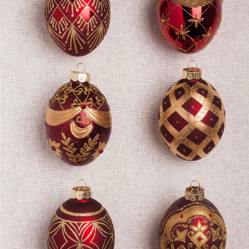 Set of six balsam hill ornaments